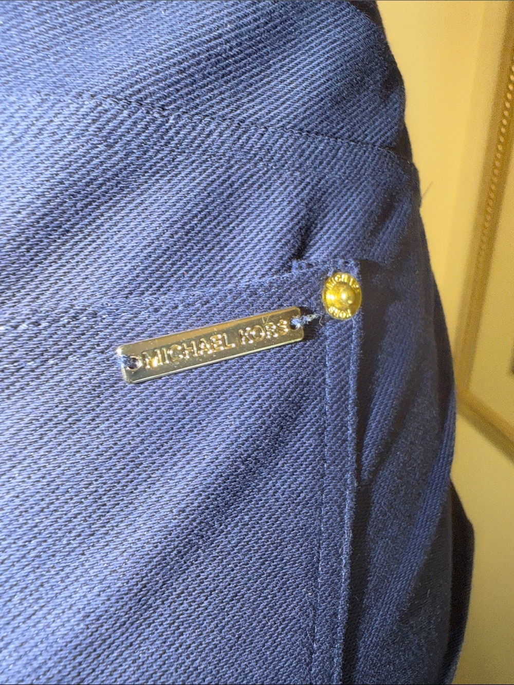 Michael Kors Pull On Navy Crop/Ankle Stretch Knit Pants Size Large - Picture 8 of 10